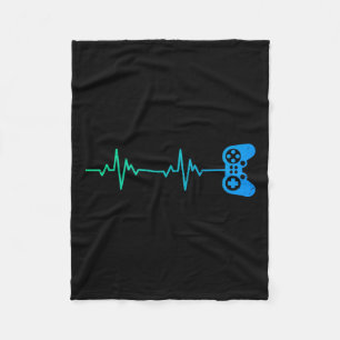 Heartbeat Cool Videogame Controller voor nerdy spe Fleece Deken