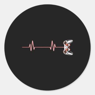 Heartbeat Cool Videogame Controller voor nerdy spe Ronde Sticker