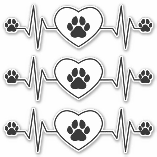Heartbeat Dog en Heart Cling en Sticker (Voorkant)