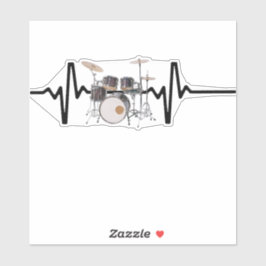 Heartbeat Drums Sticker