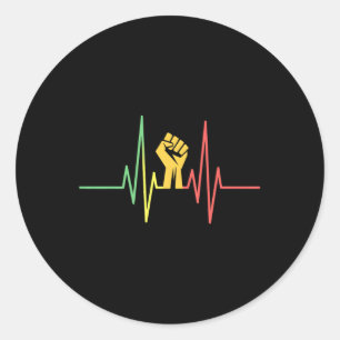 Heartbeat eerste zwarte geschiedenis maand Afro-Am Ronde Sticker