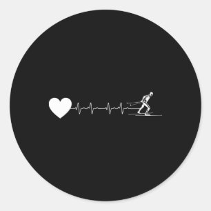 Heartbeat Ekg Biathlon Skiën Schieten Ronde Sticker