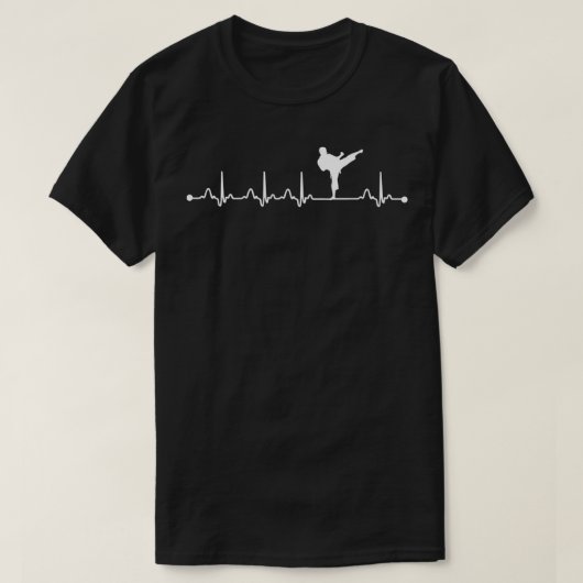 Heartbeat EKG Karate Lovers Gift T-shirt (Design voorkant)