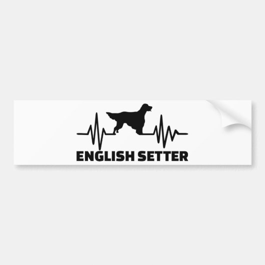 Heartbeat Engelse Setter Bumpersticker (Voorkant)