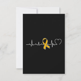 Heartbeat Gold Ribbon Childhood Cancer Kaart