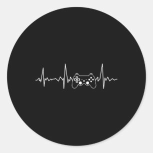 Heartbeat Grappig Videogame Cadeau Boys Mannen Gam Ronde Sticker