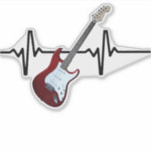 Heartbeat Guitar Sticker (Voorkant)