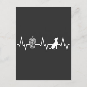Heartbeat ijskoffie liefhebbers en honden eigenare briefkaart