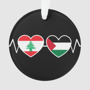 Heartbeat Lebanon Palestine Unity drapeaux.