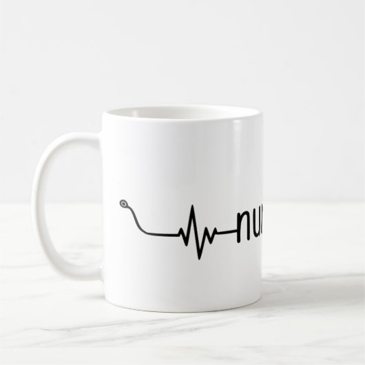 Heartbeat Line Art met stethoscoop Koffiemok (Links)