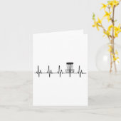 Heartbeat Love Disc Golf Funny Kaart (Gele Bloem)