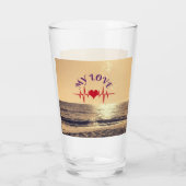Heartbeat Love – Minimalist Romantic Design Glas (Achterkant)