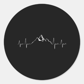 Heartbeat Mountain-trekklimmen in openlucht Ronde Sticker