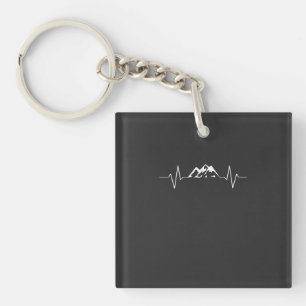 Heartbeat Mountainer Hiking Gift Sleutelhanger