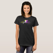 Heartbeat Nonbinary LBT Non Binary Flag Heart Non T-shirt (Voorkant volledig)