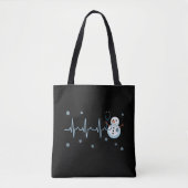 Heartbeat Nurse Snowman Kerstmis Draagtas (Voorkant)