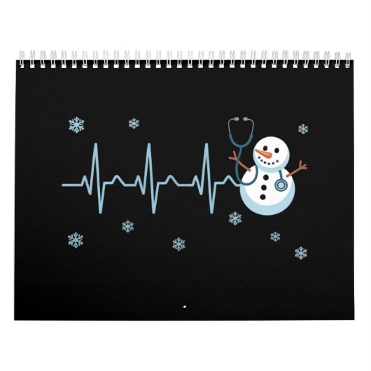 Heartbeat Nurse Snowman Kerstmis Kalender (Hoes)