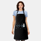 Heartbeat Nurse Snowman Kerstmis Schort (Gedragen)