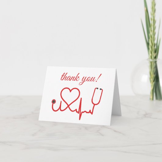 Heartbeat Nurse Thank You Card Bedankkaart (Voorkant)