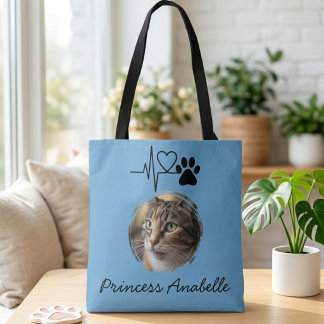 Heartbeat Paw Print Cat Mom Mother’s Day Draagtas
