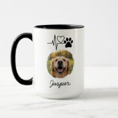Heartbeat Paw Print Pet Photo Mug (Gauche)