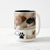 Heartbeat Paw Print Pet Photo Mug (Devant droit)