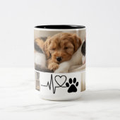 Heartbeat Paw Print Pet Photo Mug (Centre)
