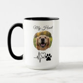 Heartbeat Paw Print Pet Photo Mug (Gauche)