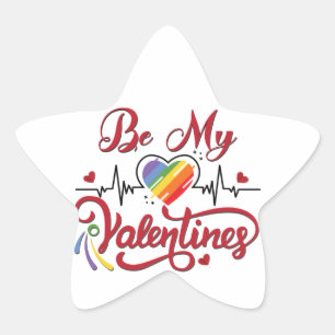Heartbeat pride Heart, Mijn valentijn Ster Sticker