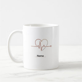 Heartbeat Pulse Love Minimalist Koffiemok
