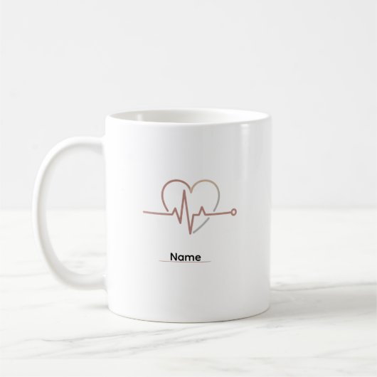 Heartbeat Pulse Love Minimalist Koffiemok (Links)