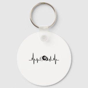 Heartbeat Rack Pool biljartspeler biljartkeu Sleutelhanger