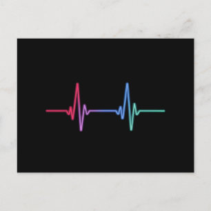 Heartbeat Rainbow Pride LGBTQ Ally Briefkaart