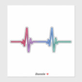Heartbeat Rainbow Pride LGBTQ Ally Sticker (Vel)