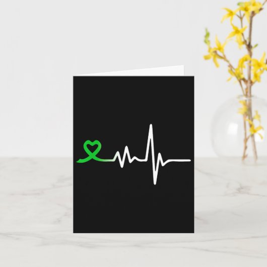 Heartbeat Ribbon mentale gezondheid bewustzijn voo Kaart (Gele Bloem)