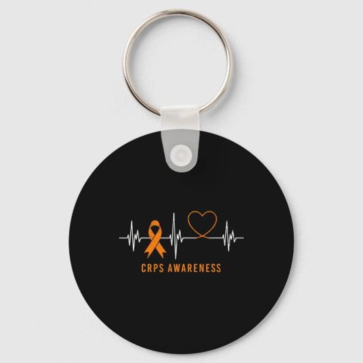 Heartbeat RSD CRPS Awareness Maand Oranje lint S Sleutelhanger (Voorkant)