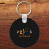 Heartbeat RSD CRPS Awareness Maand Oranje lint S Sleutelhanger (Voorkant)