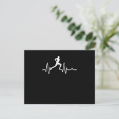 Heartbeat running pulse runner funny track and fie briefkaart (Staand voorkant)