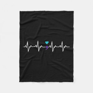 Heartbeat Semicolon Gift Suicide Prevention Awaren Fleece Deken
