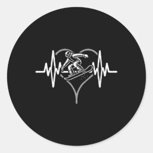 Heartbeat Skateboarding Heartline Pulse Skater Dri Ronde Sticker