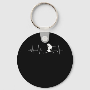 HeartBeat Skiing Gift for Skiers Sleutelhanger