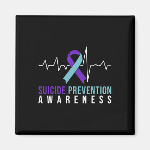 Heartbeat Suïcide Prevention Awareness Pink and th Magneet