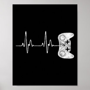 Heartbeat Videogame Lover Shirt Poster