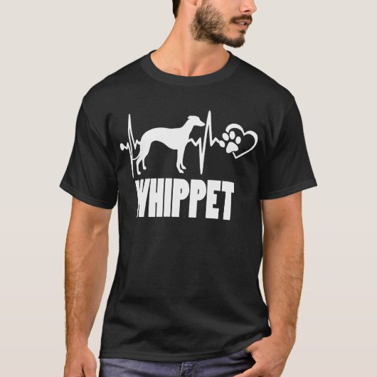 Heartbeat - Whippet - Dog Best Friend T-Shirt (Devant)