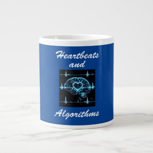 "Heartbeats and Algorithms" futuristische liefde Extra Grote Beker