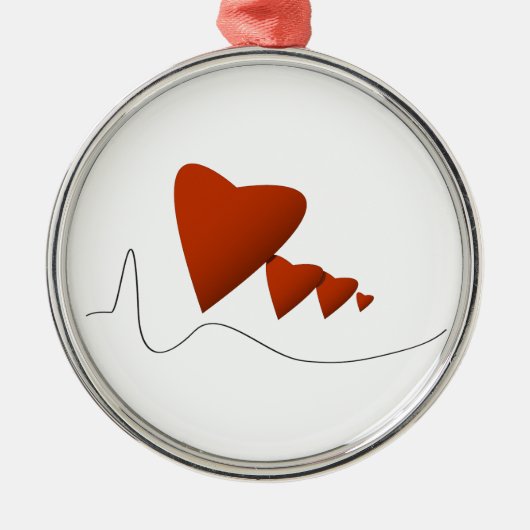 Heartbeats Metalen Ornament (Voorkant)