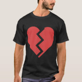Heartbreak gebroken hart grafische print chique st t-shirt (Voorkant)