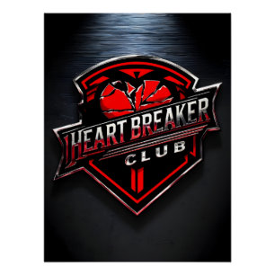 Heartbreaker Club Art Print – Modern Metallic Wall Perfect Poster