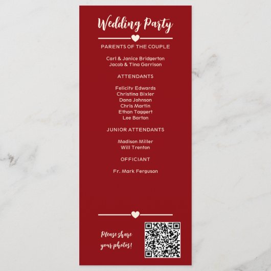 Heartfelt Blooms Wedding Program Programma (Achterkant)