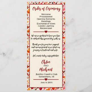 Heartfelt Blooms Wedding Program Programma